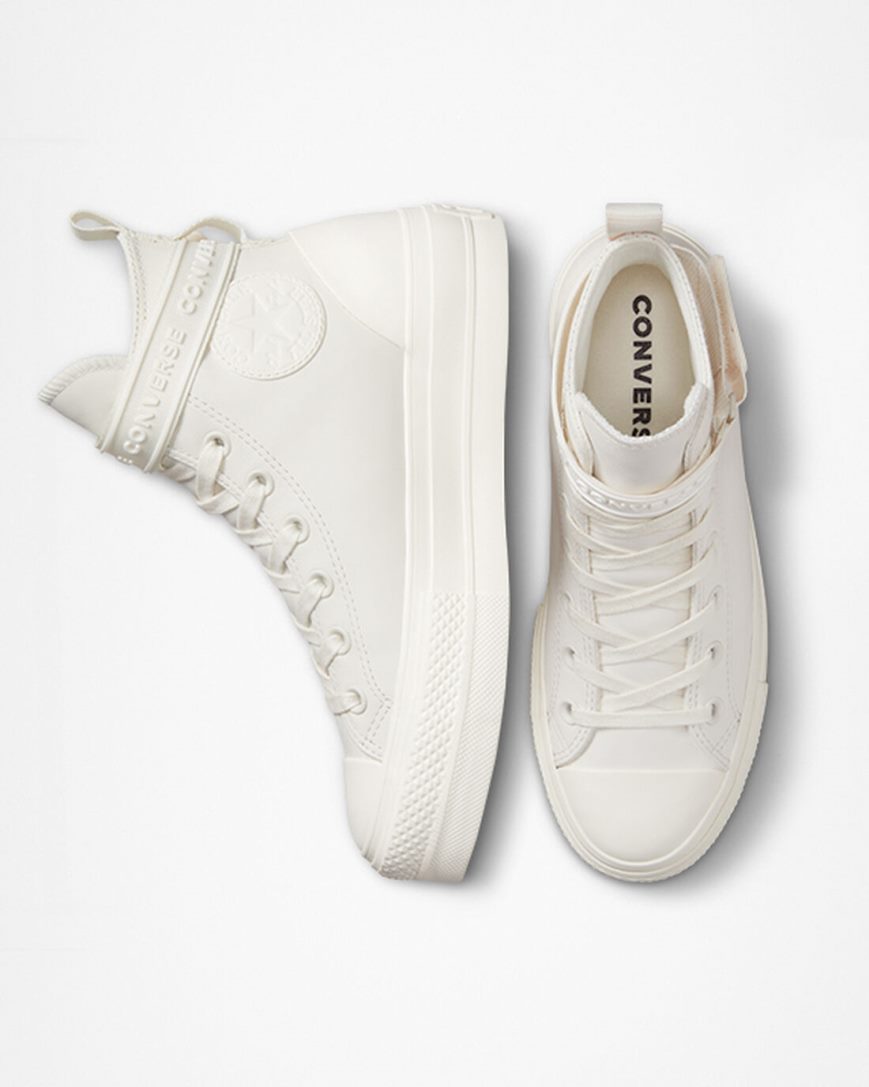 Women's Converse Chuck Taylor All Star Lift Leather Hike High Top Platform Shoes White | AU 5C984W